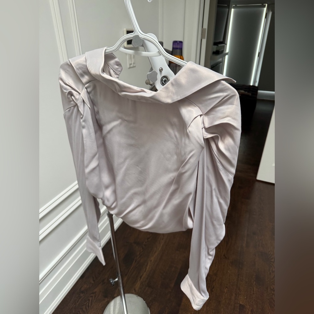 Zara Ruched Satin Effect shirt - Picture 7 of 8